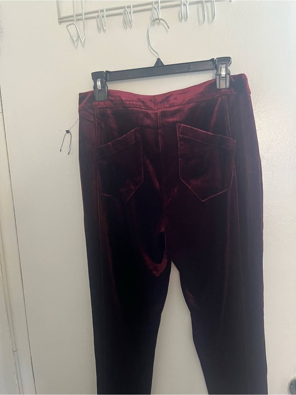 Laundry By Shelli Segal Burgundy Velvet Straight Leg Pants - Picture 3 of 6